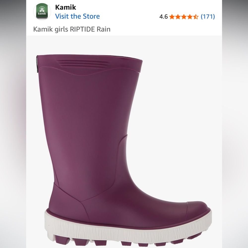 Kamik Big Girl Deep Purple Riptide Waterproof Boots